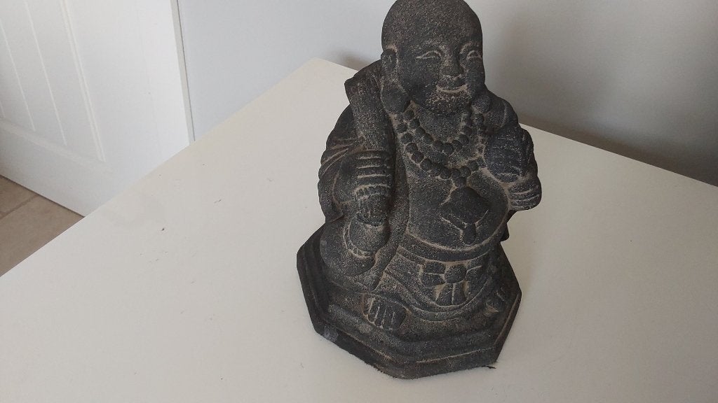 Boeddha beeld, Ophalen, Zwart, 19 cm
