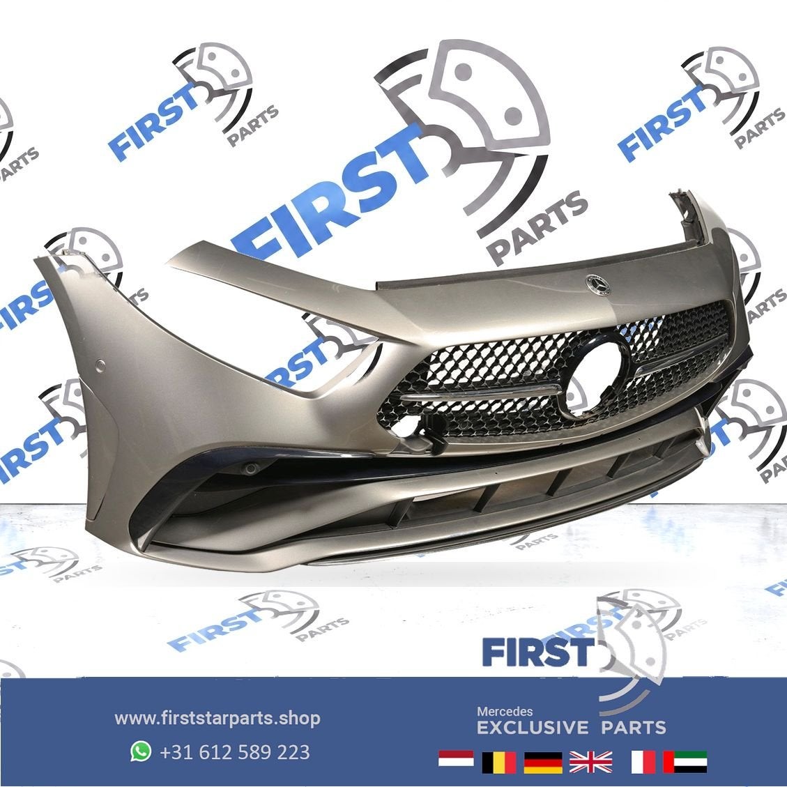 W257 BUMPER C257 CLS 53 FACELIFT AMG VOORBUMPER + STARS GRIL, Gebruikt, -, Voor, Ophalen of Verzenden