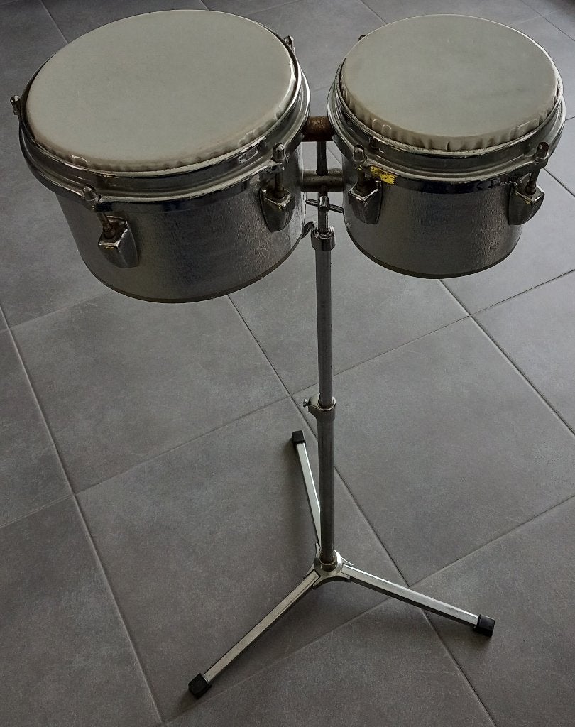 Vintage bongos op statief, Musique & Instruments, Enlèvement, Utilisé, Tambour