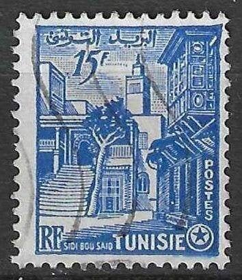Tunesie 1954 - Yvert 374 - Sidi Bou Said - 15 f. (ST), Verzenden, Gestempeld