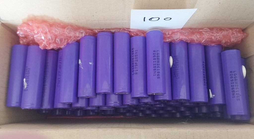 100x Reclaimed LG Chem 18650 Li-ion 2600 mAh Batterijen, Ophalen, Zo goed als nieuw