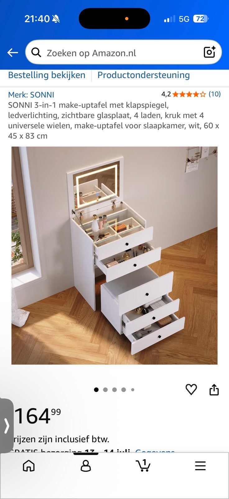 Make-up tafel, Huis en Inrichting, Ophalen, Gebruikt