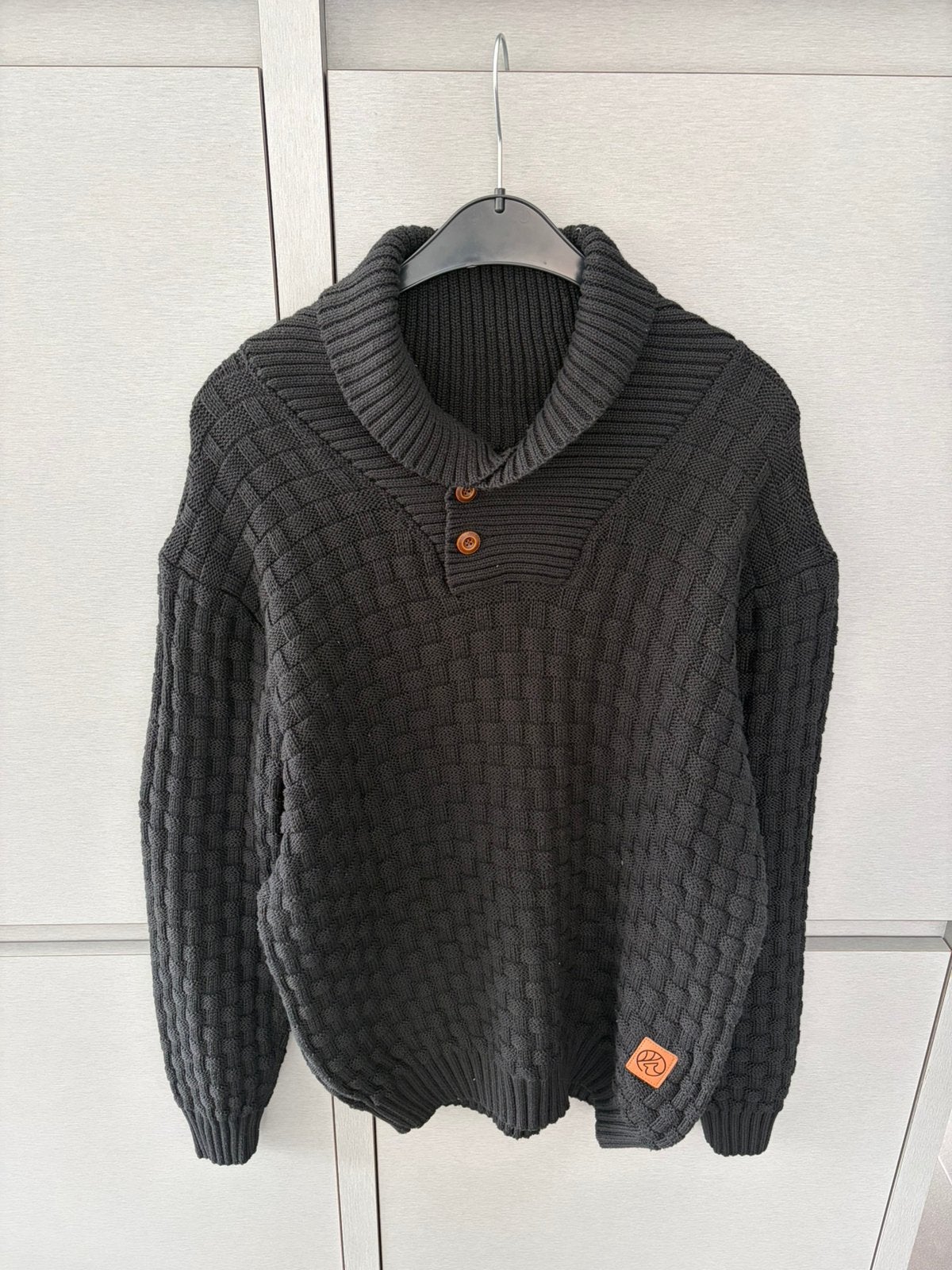 Pull en maille noir pour homme avec col taille L, Enlèvement ou Envoi, Comme neuf, Taille 52/54 (L)