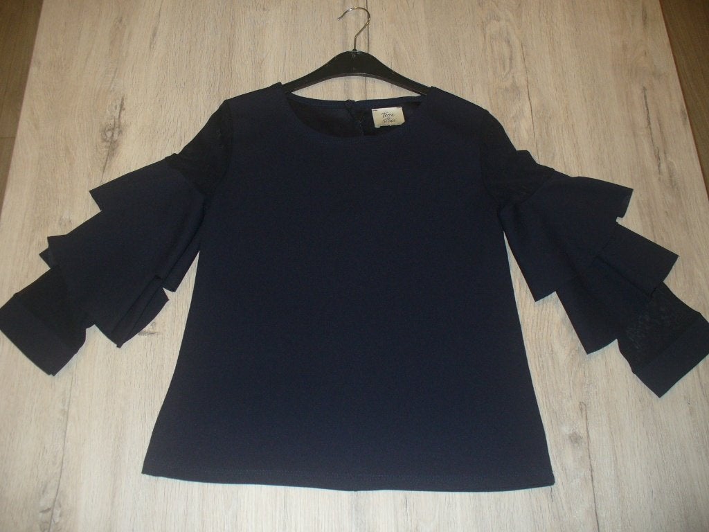 Blauw bloesje Terra di  Siena maat S, Ophalen of Verzenden, Zo goed als nieuw, Maat 36 (S), Blauw
