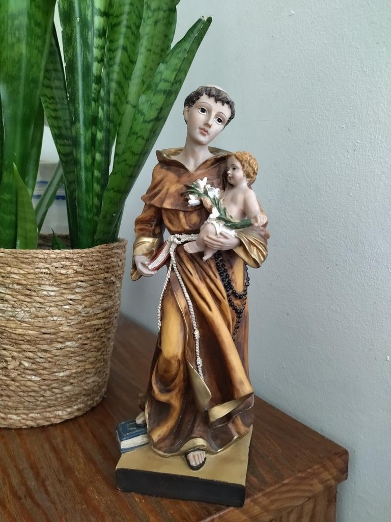 Statue Saint Antoine de Padoue avec Enfant Jésus - 30 cm, Enlèvement ou Envoi
