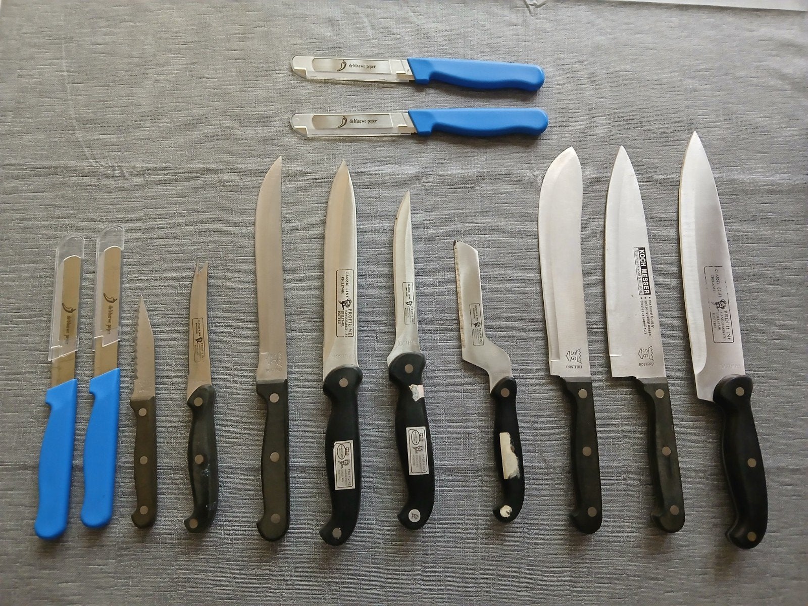 Proffessionele keukenmessen. Zie fotos, Overige typen, Ophalen of Verzenden, Zo goed als nieuw, Overige merken