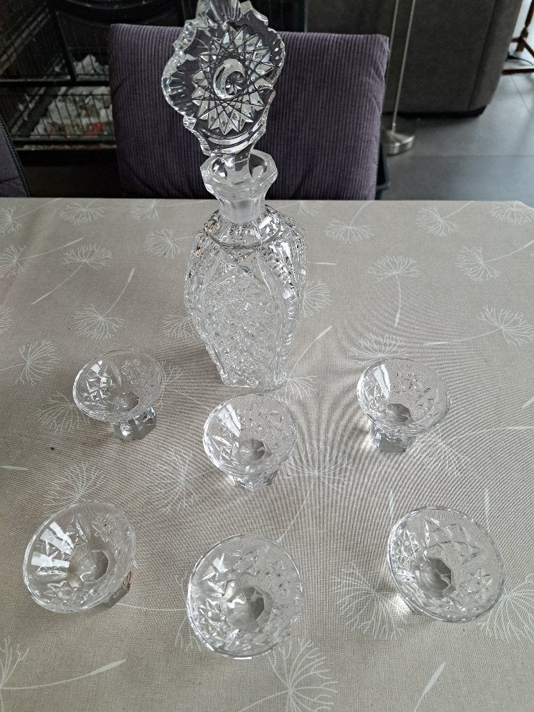 Kristallen servies Genuine LEAD CRYSTAL, Antiek en Kunst, Ophalen