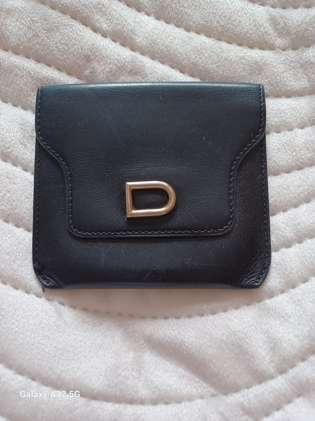 DELVAUX Porte monnaie vintage noir siglé, Envoi, Noir