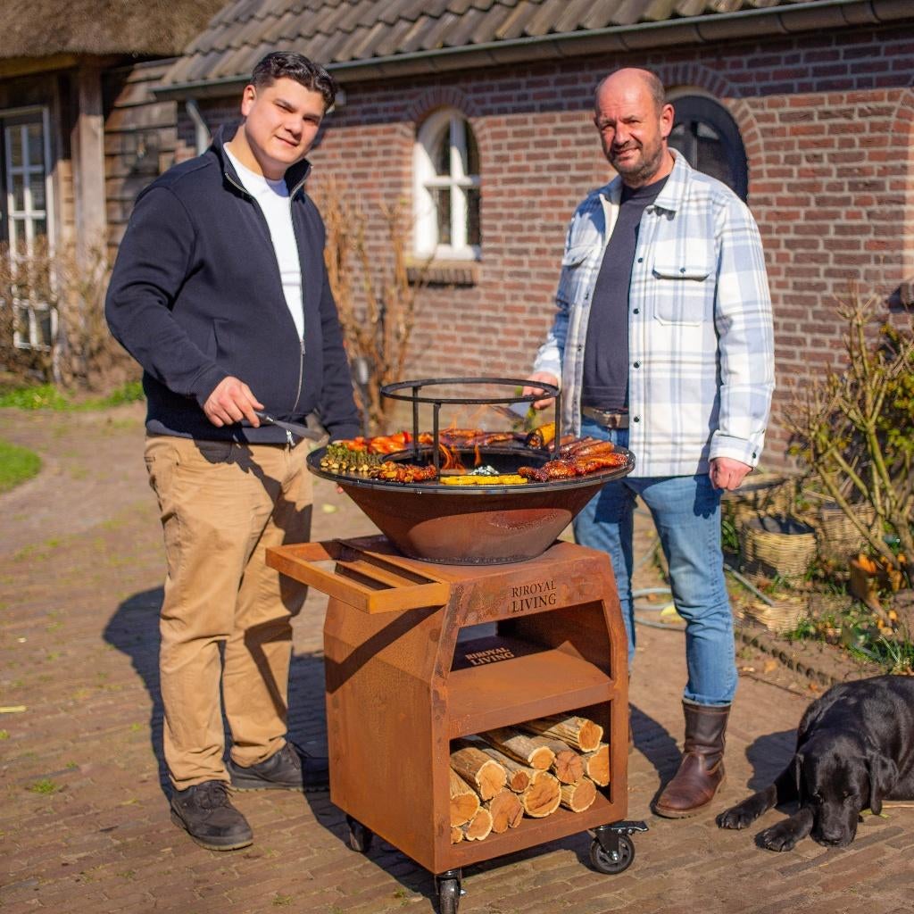 Barbecue Plancha Maestro 70 acier Corten  cuisine extérieure