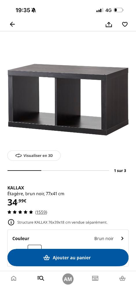Étagère IKEA Kallax noir, Enlèvement ou Envoi, Comme neuf