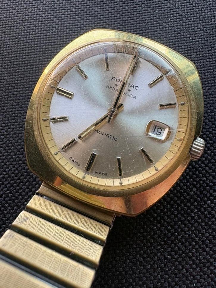 Pontiac horloge - verguld, Overige merken, Overige materialen, Gebruikt, Polshorloge