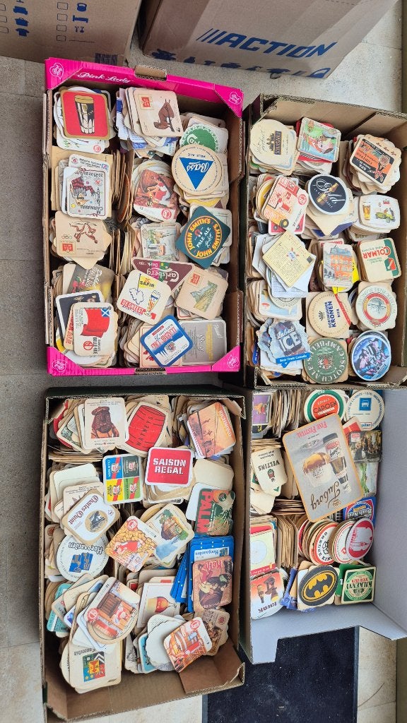 collection de +/- 1.700 sous-bocks (+/- années 1970-1985), Enlèvement, Utilisé, Sous-bock