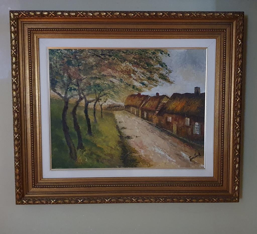 Mooi ingelijst schilderij van een landschap aan de dijk, Antiquités & Art, Enlèvement
