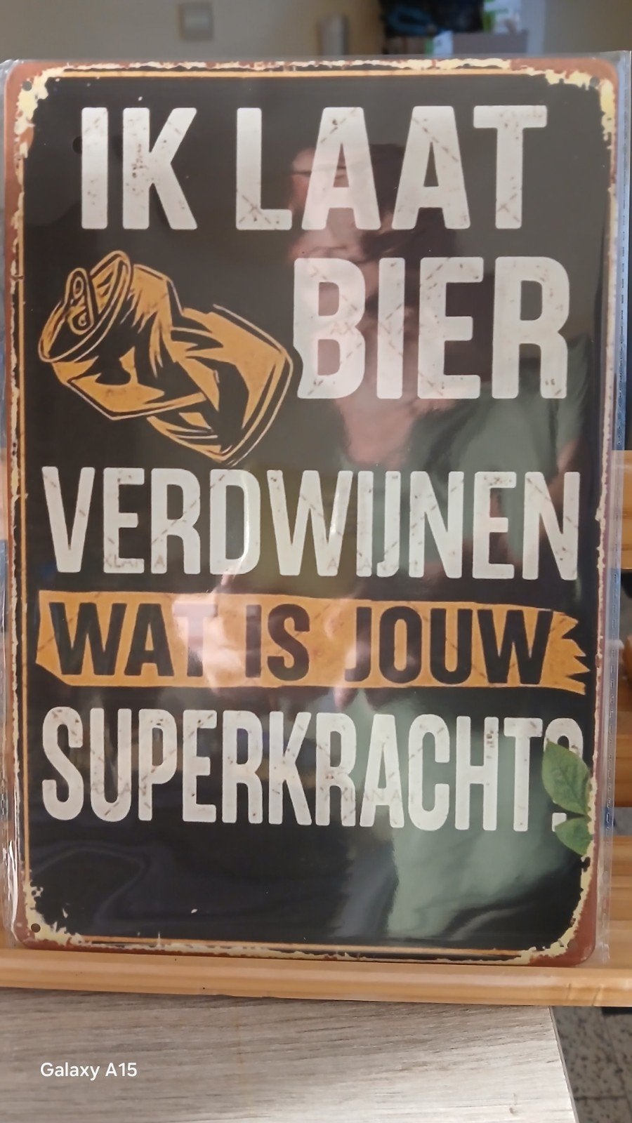 grappig bierbord 20 op 30 cm, Ophalen of Verzenden