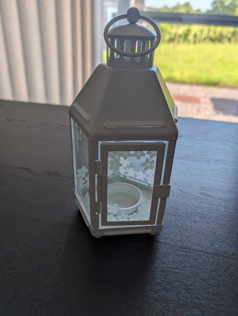 Lanterne bougie blanche, Moins de 25 cm, Comme neuf, Enlèvement, Bougie