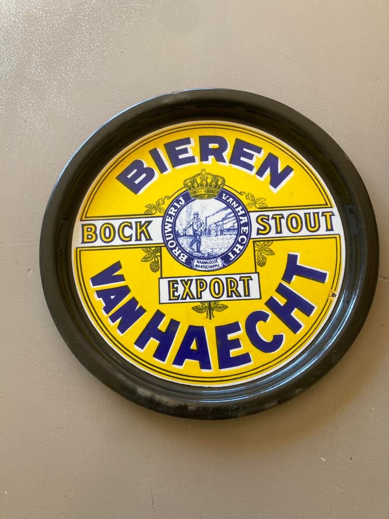 Haecht emaille plateau EB, Ophalen of Verzenden