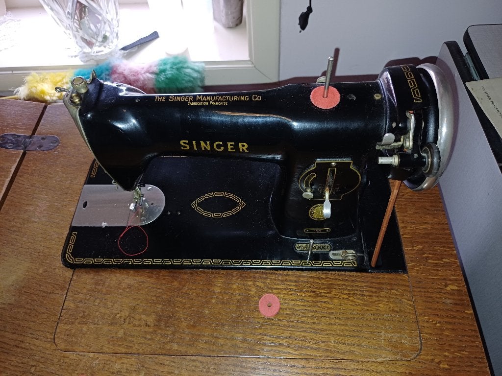 Singer 15B Naaimachine in Houten Meubel – Werkend!, Enlèvement, Utilisé, Machine à coudre, Singer