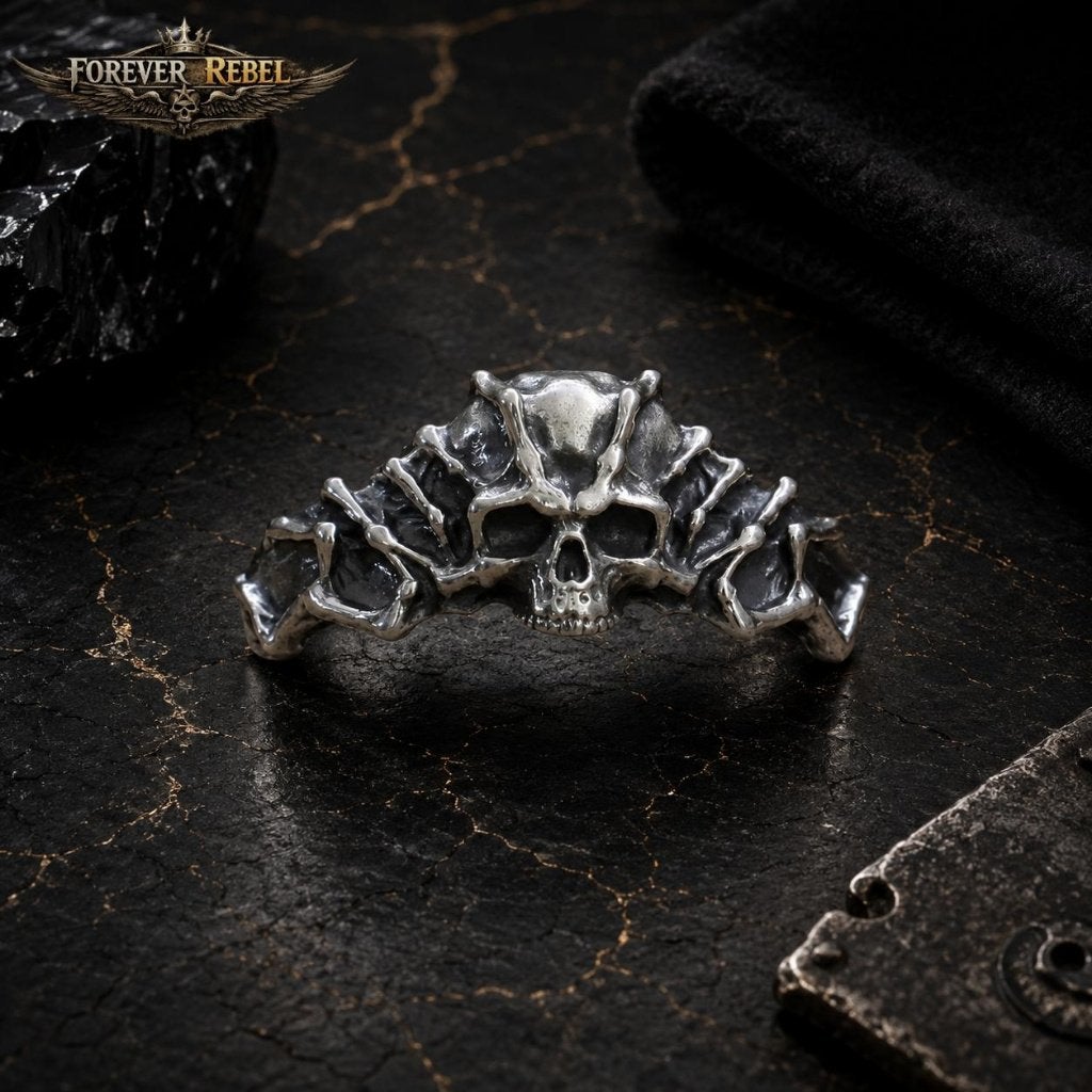 Bone Fracture - 925 Zilver - Alle maten, Bijoux, Sacs & Beauté, Bagues, Neuf, Femme ou Homme, Argent, Argent, Envoi
