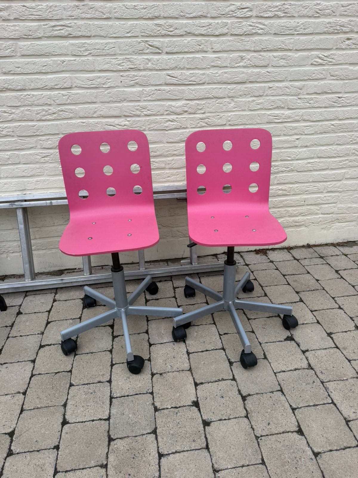 2 bureaustoelen, Ophalen, Gebruikt, Roze, Bureaustoel
