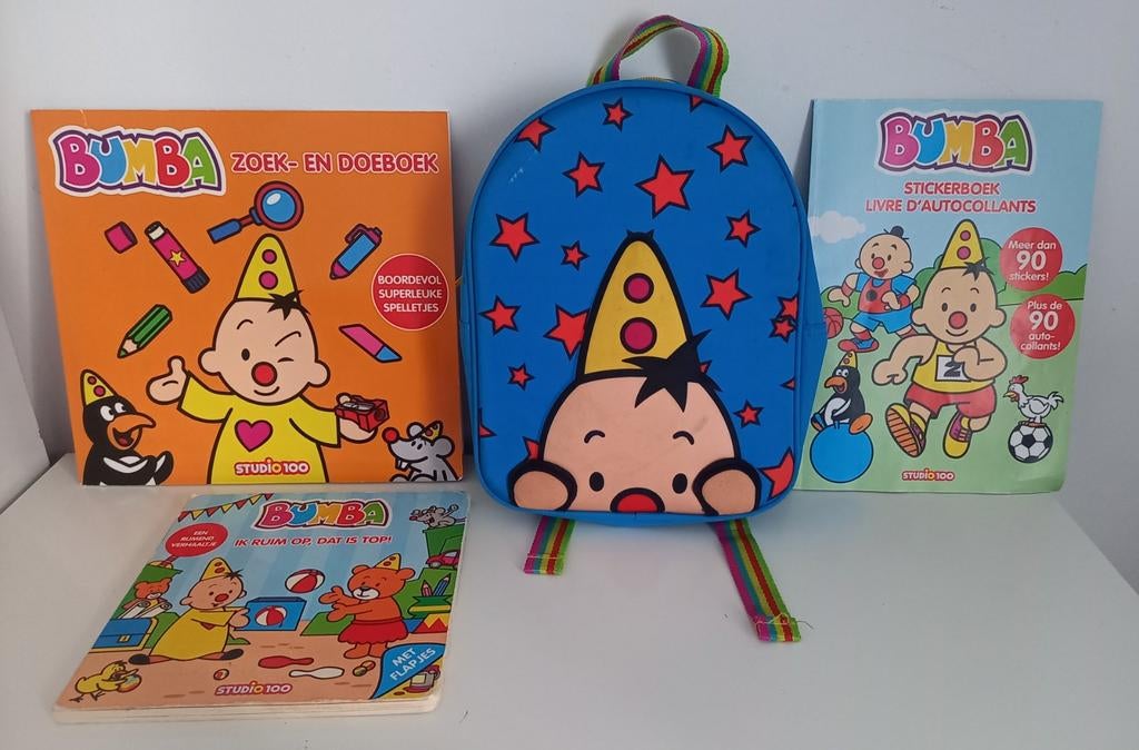 Bumba pack 3 boeken/notitieboekjes stickers + tas/boekentas, Ophalen of Verzenden
