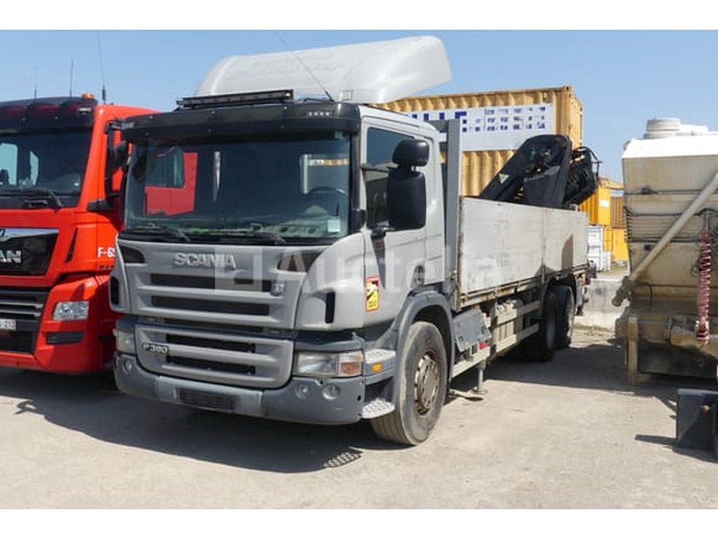Camion plateau ridelle avec grue Scania PRT (P380) (2008-532, Autos, Achat, Autres carburants, TVA déductible, Scania