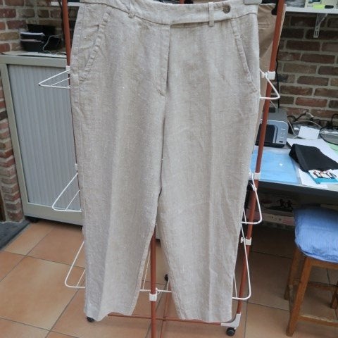 Broek beige linnen 19.61 Milano mt 38 (it 42), Maat 38/40 (M), Beige, Nieuw, Ophalen of Verzenden