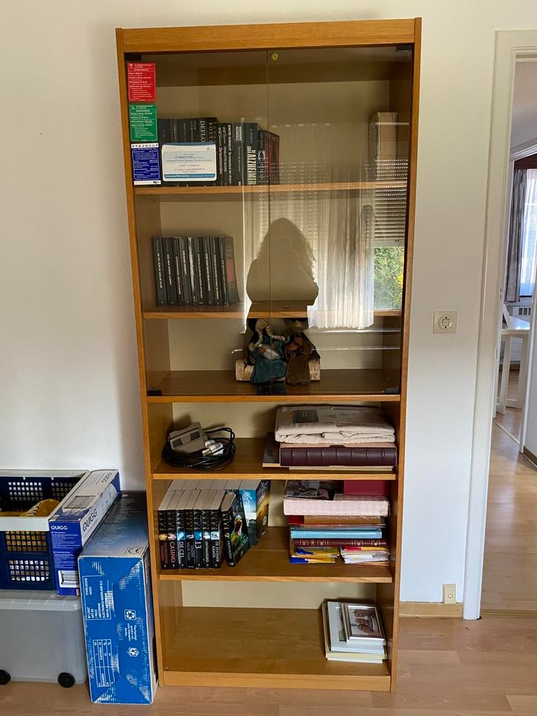 Boeken/vitrine kast, Huis en Inrichting, Kasten | Boekenkasten, Ophalen, 200 cm of meer, 50 tot 100 cm, 25 tot 50 cm