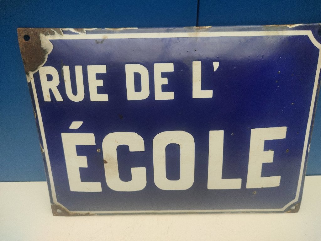 Straatbord emaille Rue de L' Eglise, Verzenden