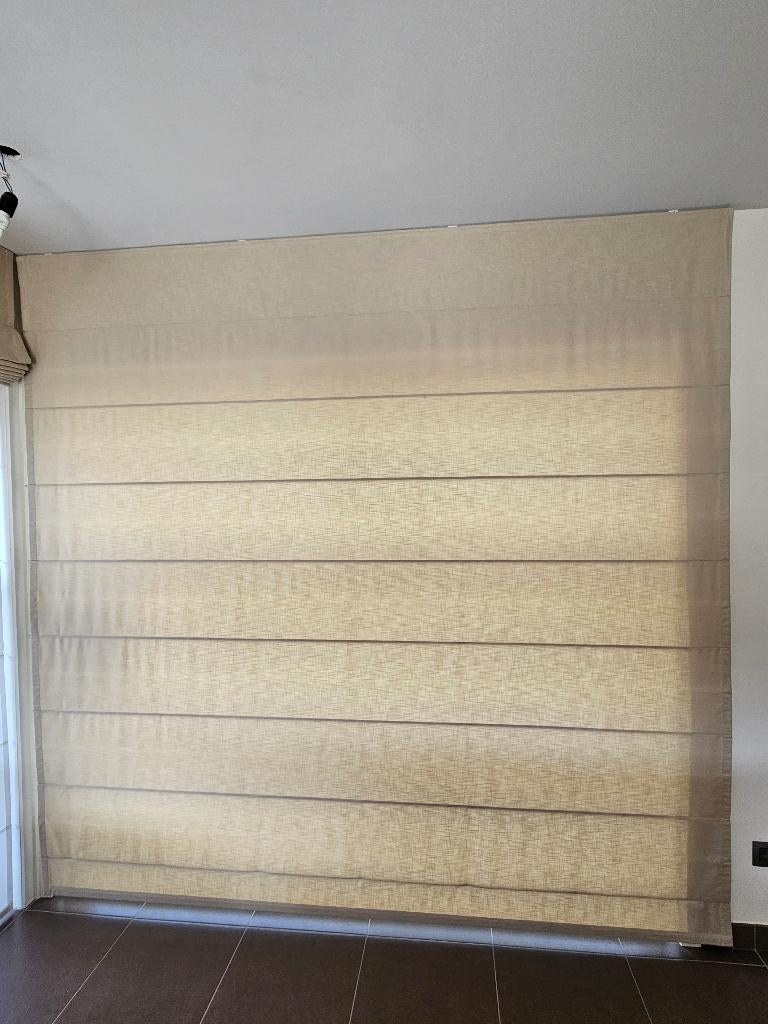 Plooigordijnen, Ophalen, Gebruikt, 200 cm of meer, Beige
