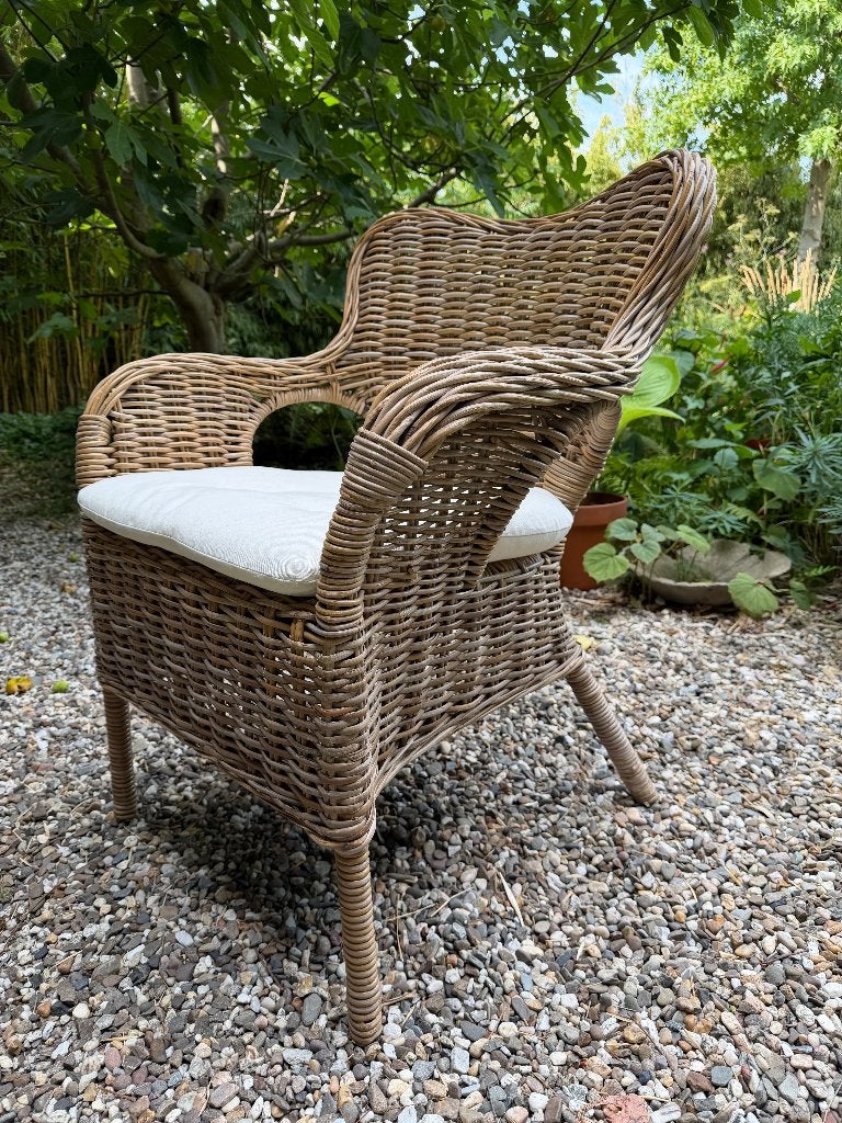 2 fauteuils en rotin - empilables, Moins de 75 cm, Osier ou Rotin, Comme neuf, Enlèvement