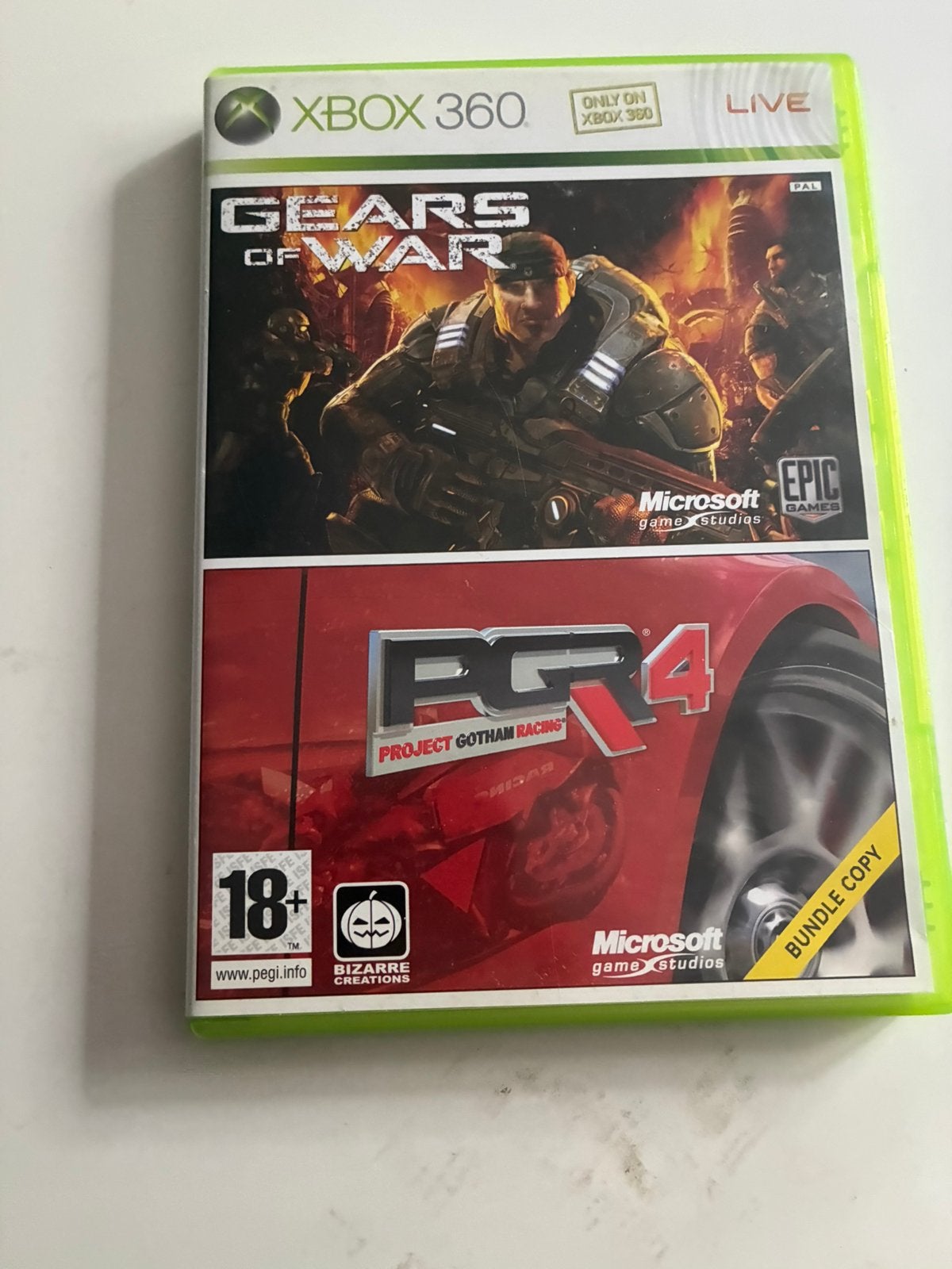Xbox 360 Games: Gears of War & Project Gotham Racing 4, Games en Spelcomputers, Ophalen of Verzenden, Zo goed als nieuw, Shooter