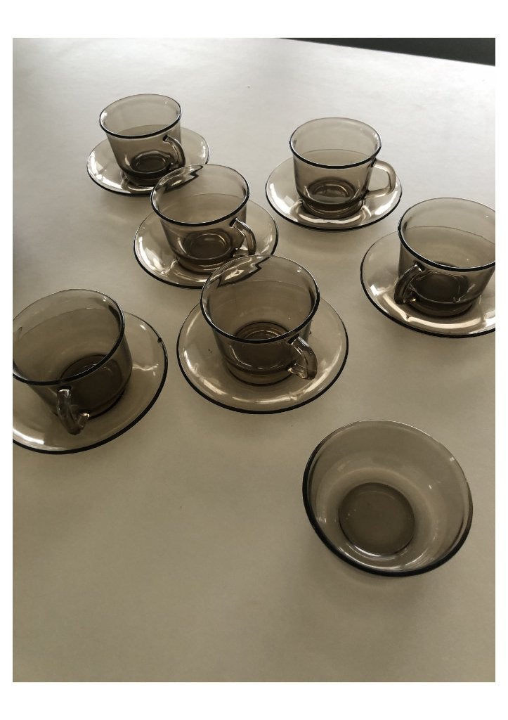 Vintage Bp servies, Assiettes(s), Vintage, Verre, Enlèvement