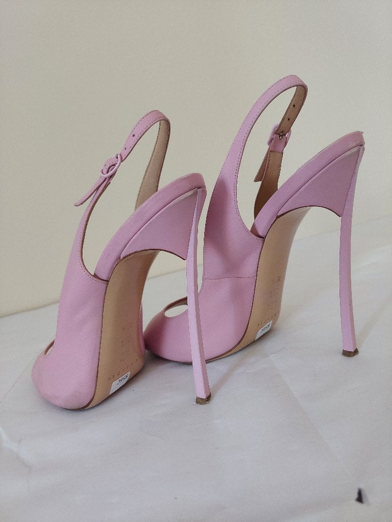856C* Casadei Blade - sexy roze leren sandalen (40,5), Verzenden, Schoenen met hoge hakken, Roze, Gedragen