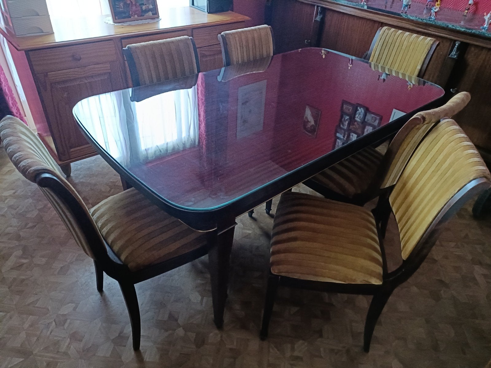 Salle a manger de style vintage, Maison & Meubles, Tables | Tables de salon, Verre, Enlèvement