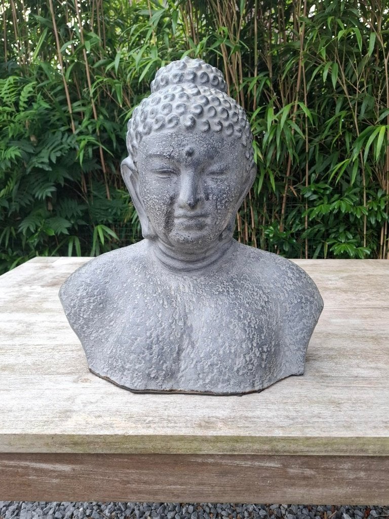 Boeddha buste. 50cm., Huis en Inrichting, Woonaccessoires | Boeddhabeelden, Ophalen, Grijs, Zo goed als nieuw, Composieten