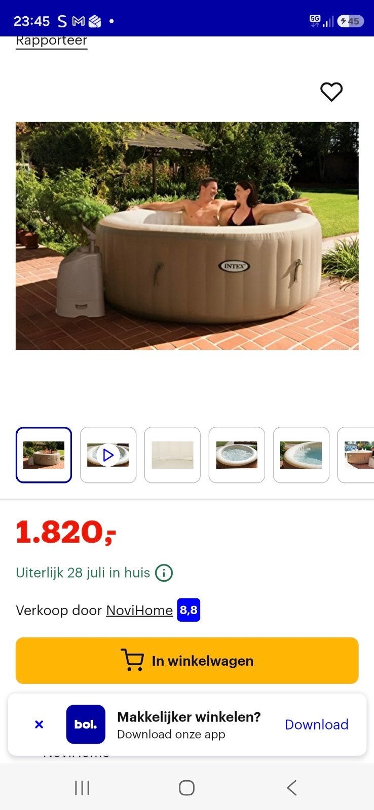 Jacuzzi/hottub spa intex, Ophalen