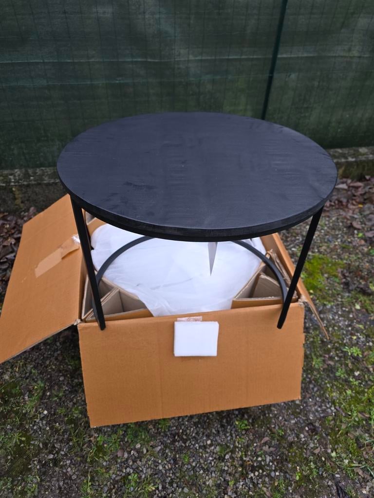 lot de 3 tables de salon en manguier neuves et emballées, Ophalen