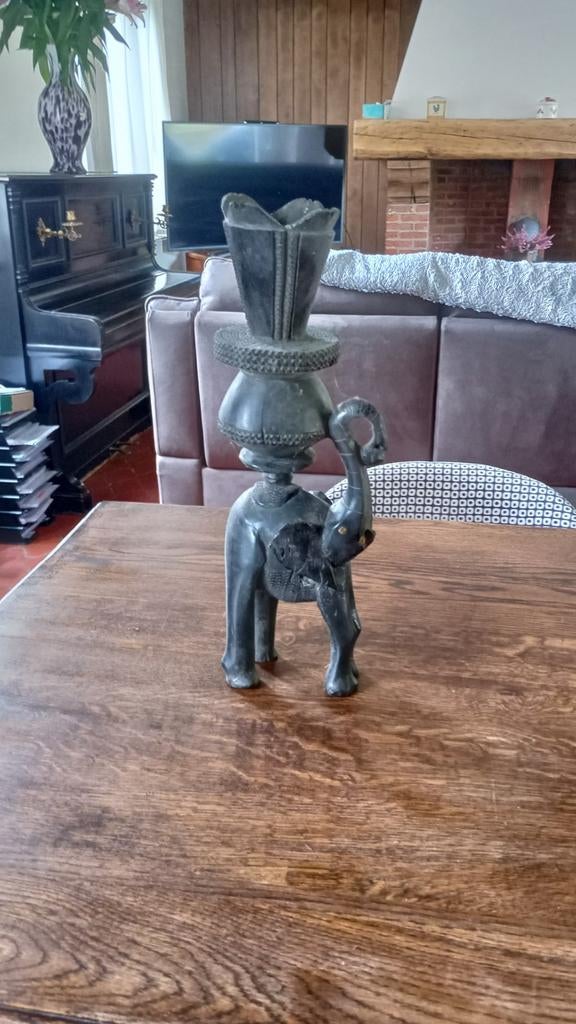 Statue en bois Éléphant