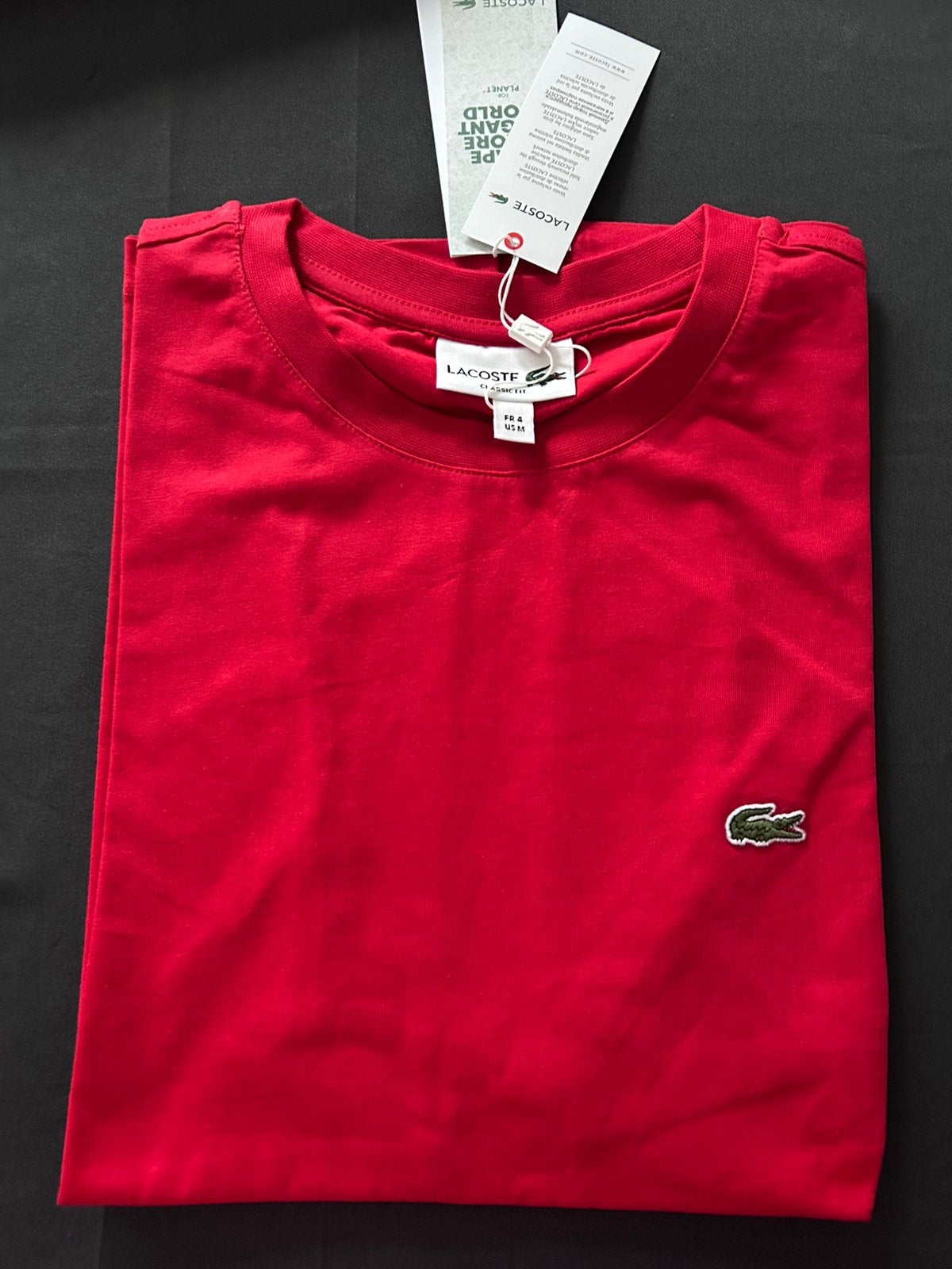 Lacoste T-shirt, Kleding | Heren, T-shirts, Verzenden, Zo goed als nieuw, Maat 48/50 (M), Rood