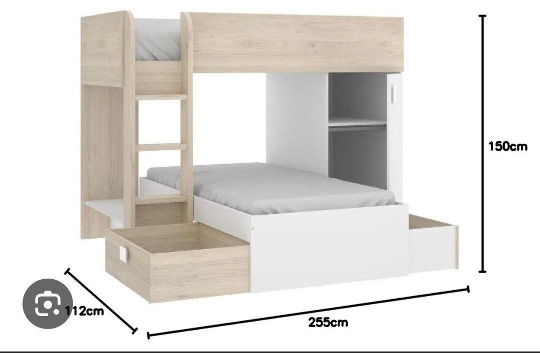 Omkeerbaar hoekstapelbed RICARDO stapelbed nieuwprijs 699€, Antiek en Kunst, Antiek | Meubels | Bedden, Ophalen