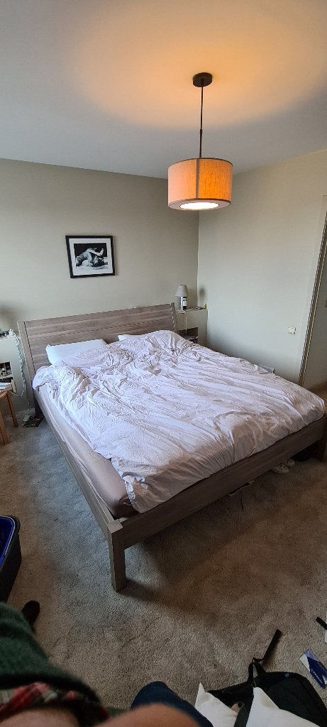 Matelas offerts ! Lit : 180 x 200 : Sommiers, cadre & pont, Maison & Meubles, Chambre à coucher | Lits, Beige, Enlèvement, Utilisé