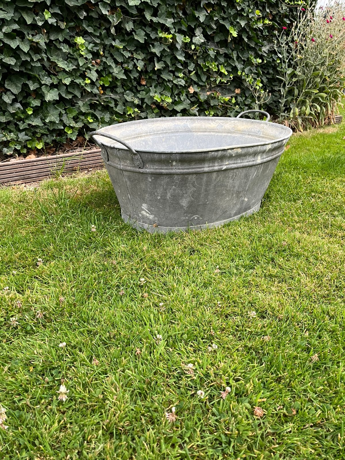 Grote gegalvaniseerde kuip / bloembak, Tuin en Terras, Ophalen, Zo goed als nieuw