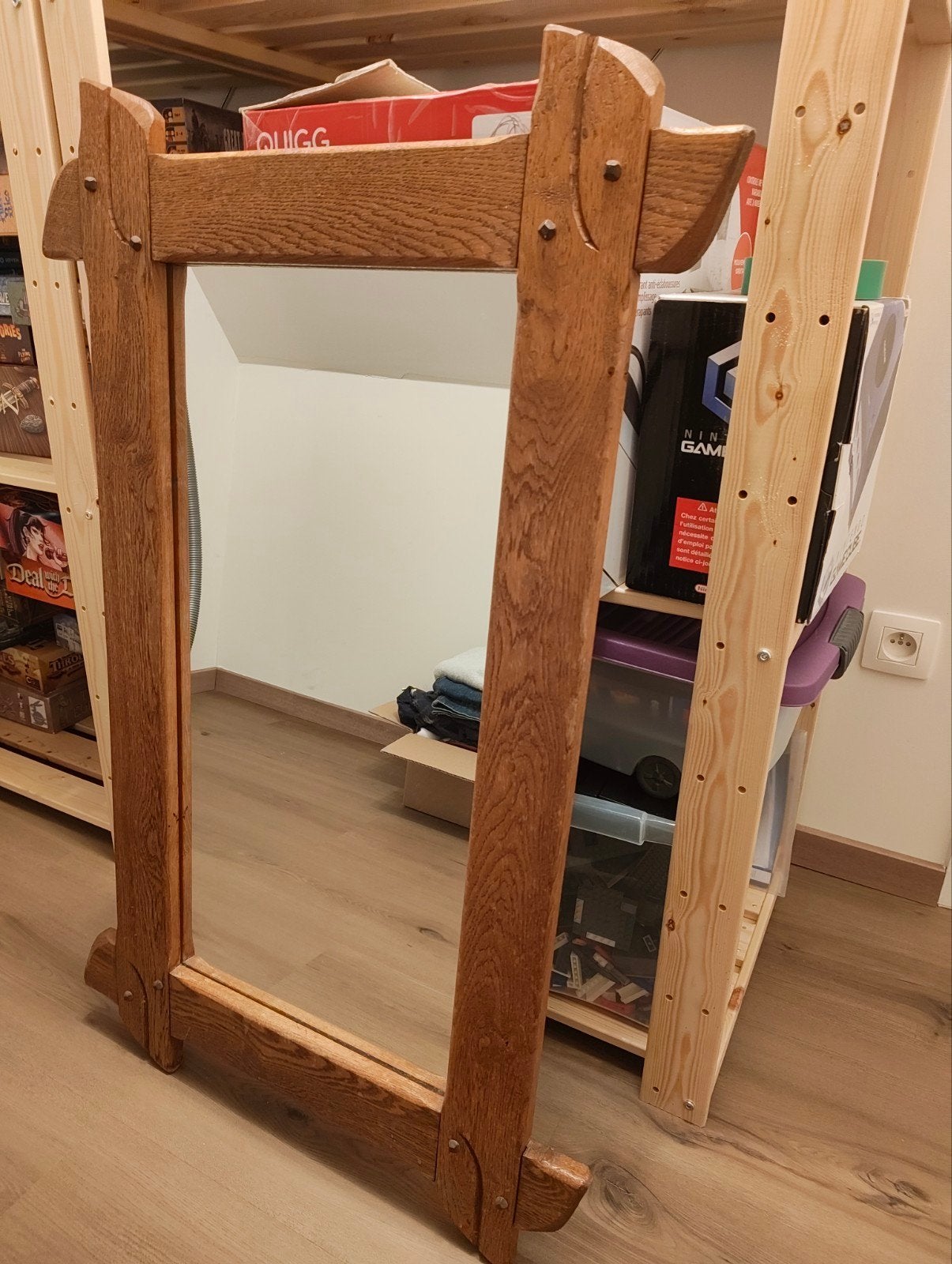 Miroir ancien en bois, Antiquités & Art, Enlèvement