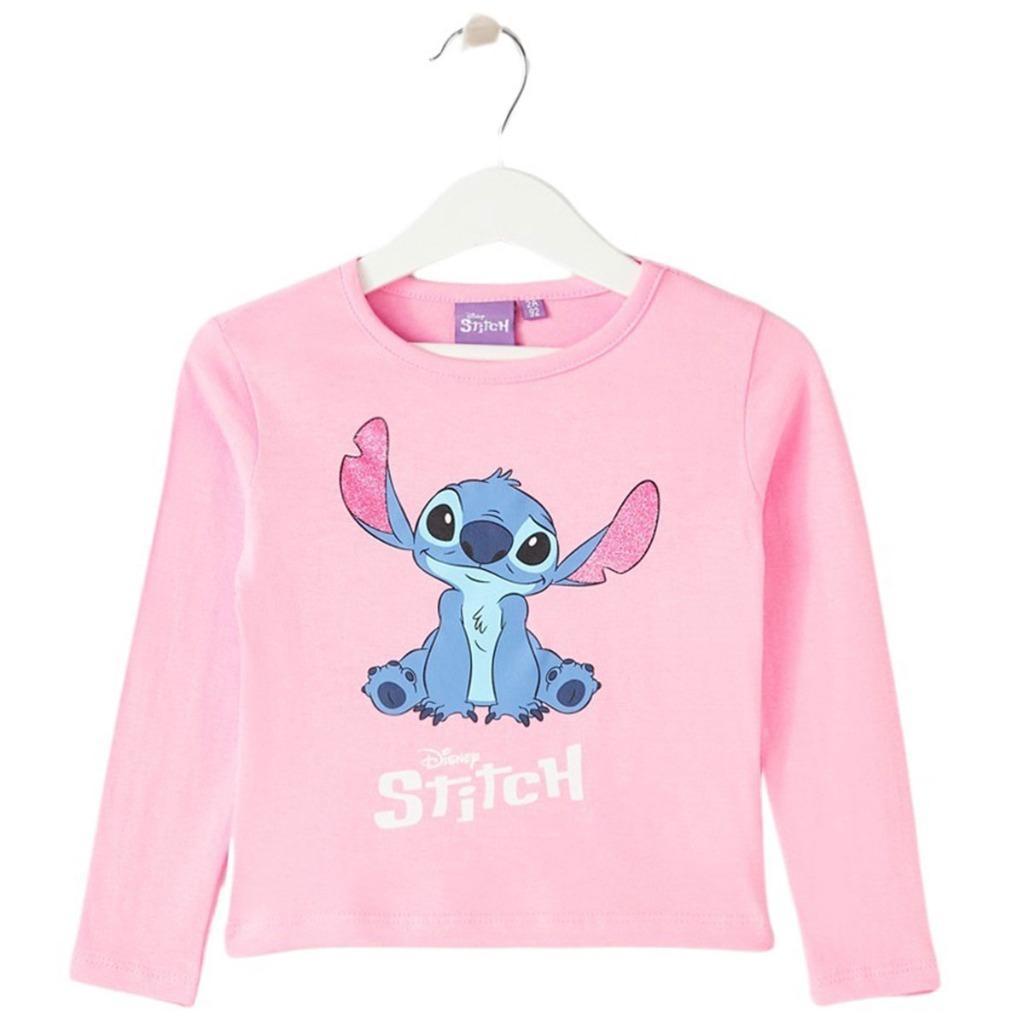 Stitch Longsleeve LR - Maat 92-98-104-110-116-128 - Disney, Kinderen en Baby's, Kinderkleding | Maat 110, Disney, Meisje, Nieuw