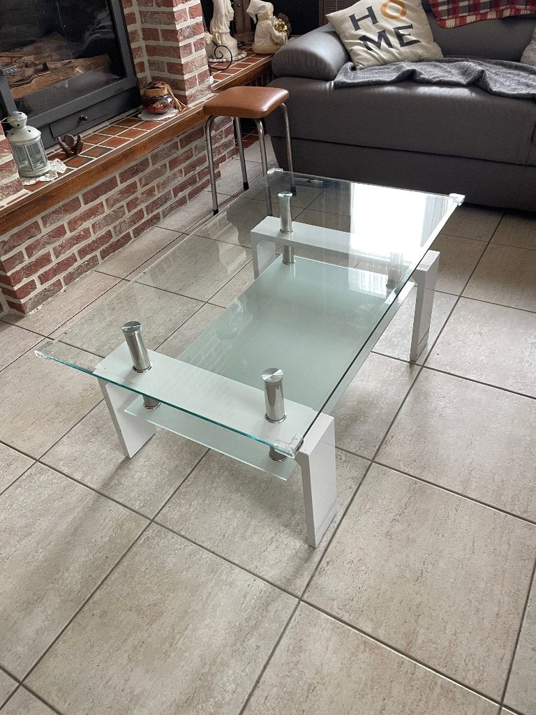 table basse 60x80, Maison & Meubles, Tables | Tables de salon, 50 à 100 cm, Comme neuf, Verre, Enlèvement