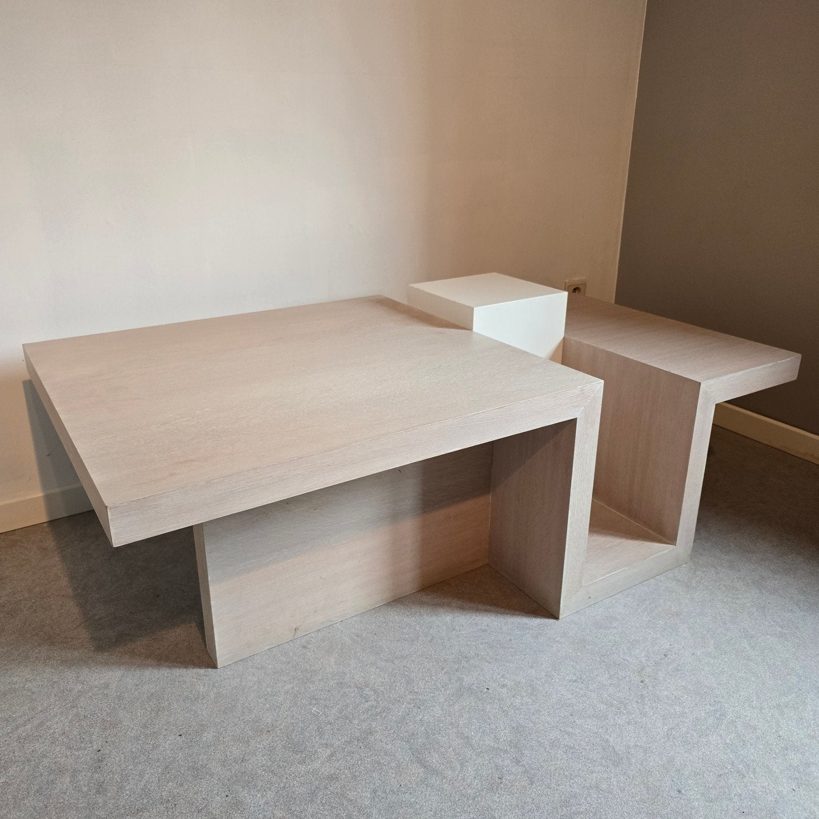 Moderne salontafel, Huis en Inrichting, Tafels | Salontafels, Ophalen, Gebruikt, 100 tot 150 cm, Eikenhout