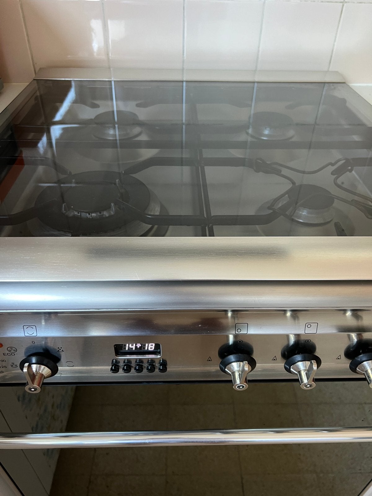 Smeg SCB60MX9 RVS Gasfornuis met Elektrische Oven, Elektronische apparatuur, Fornuizen, Ophalen, Gebruikt, Hete lucht, 4 kookzones