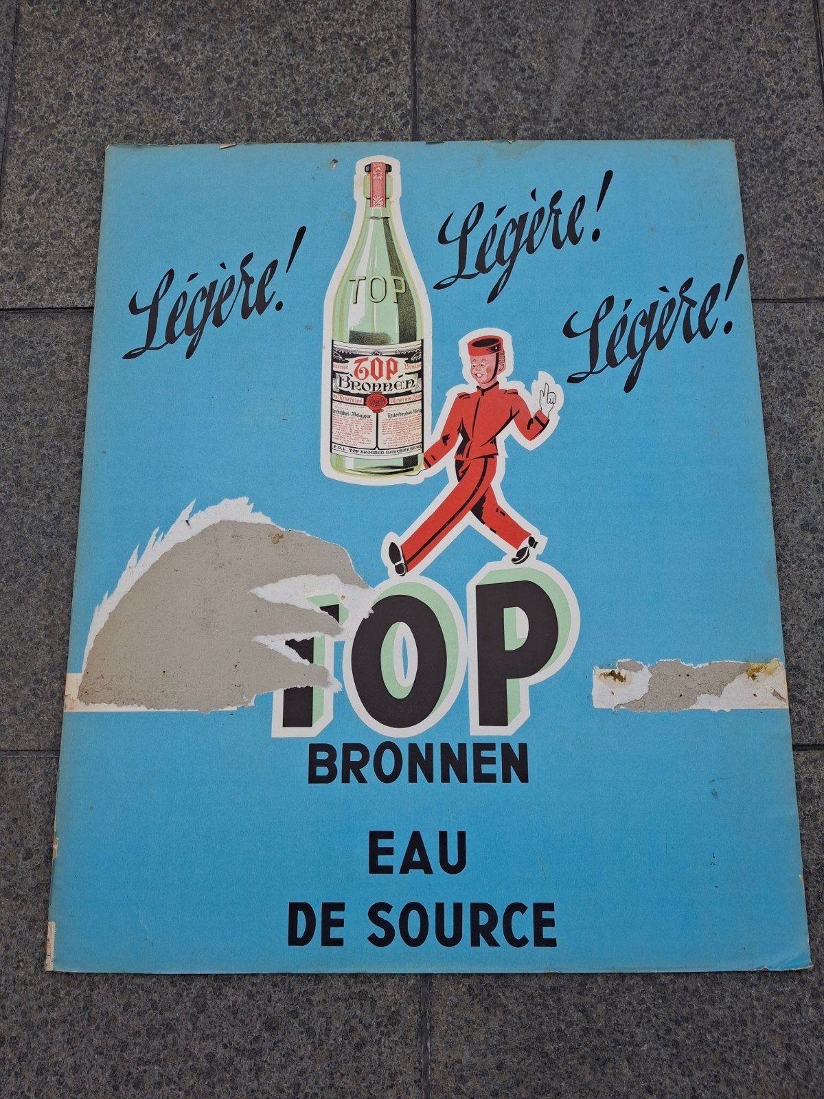 Top bronnen reclame eau de source, Collections, Enlèvement, Utilisé, Panneau publicitaire