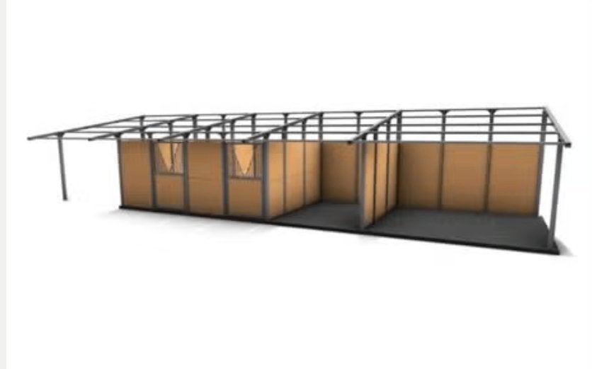 Paardenstalling - metalen constructie, Dieren en Toebehoren, Stalling en Weidegang, Stalling, 4 paarden of pony's of meer