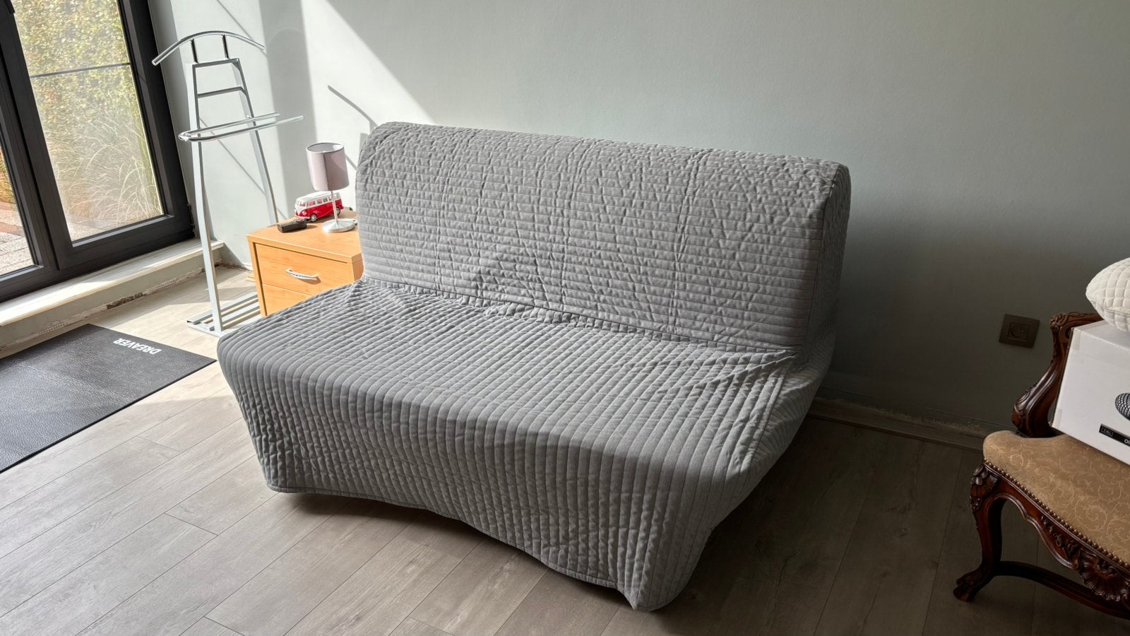 2-zits slaapbank, Gris, 140 cm, Enlèvement, Utilisé